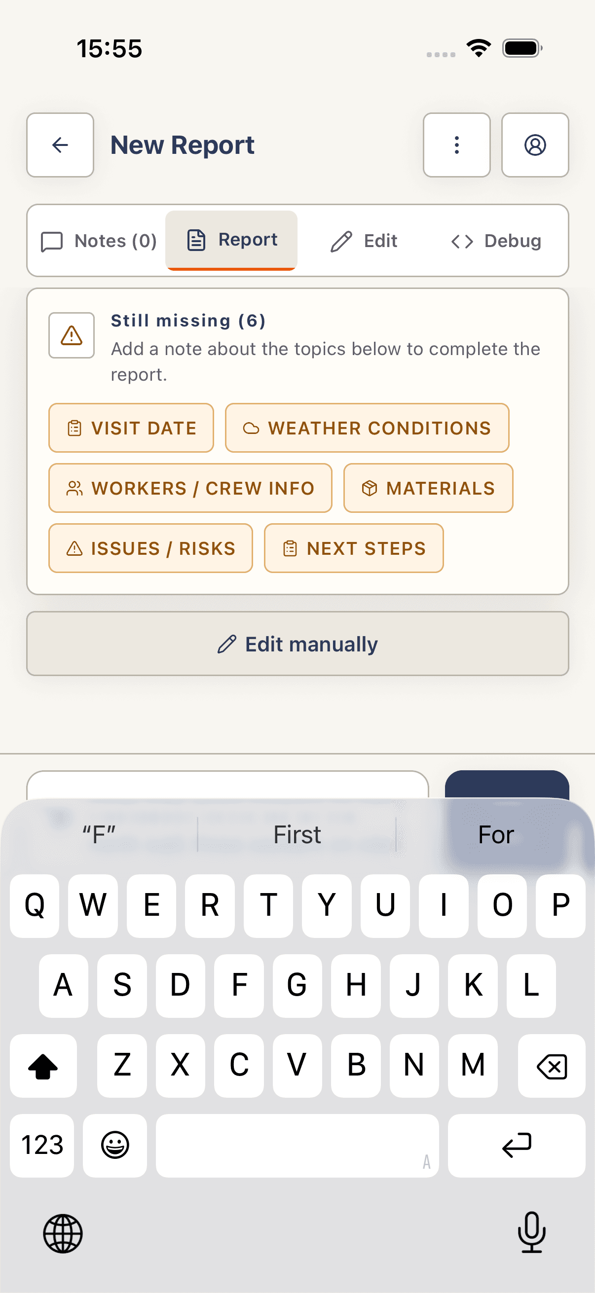 Capture notes, photos, and voice notes