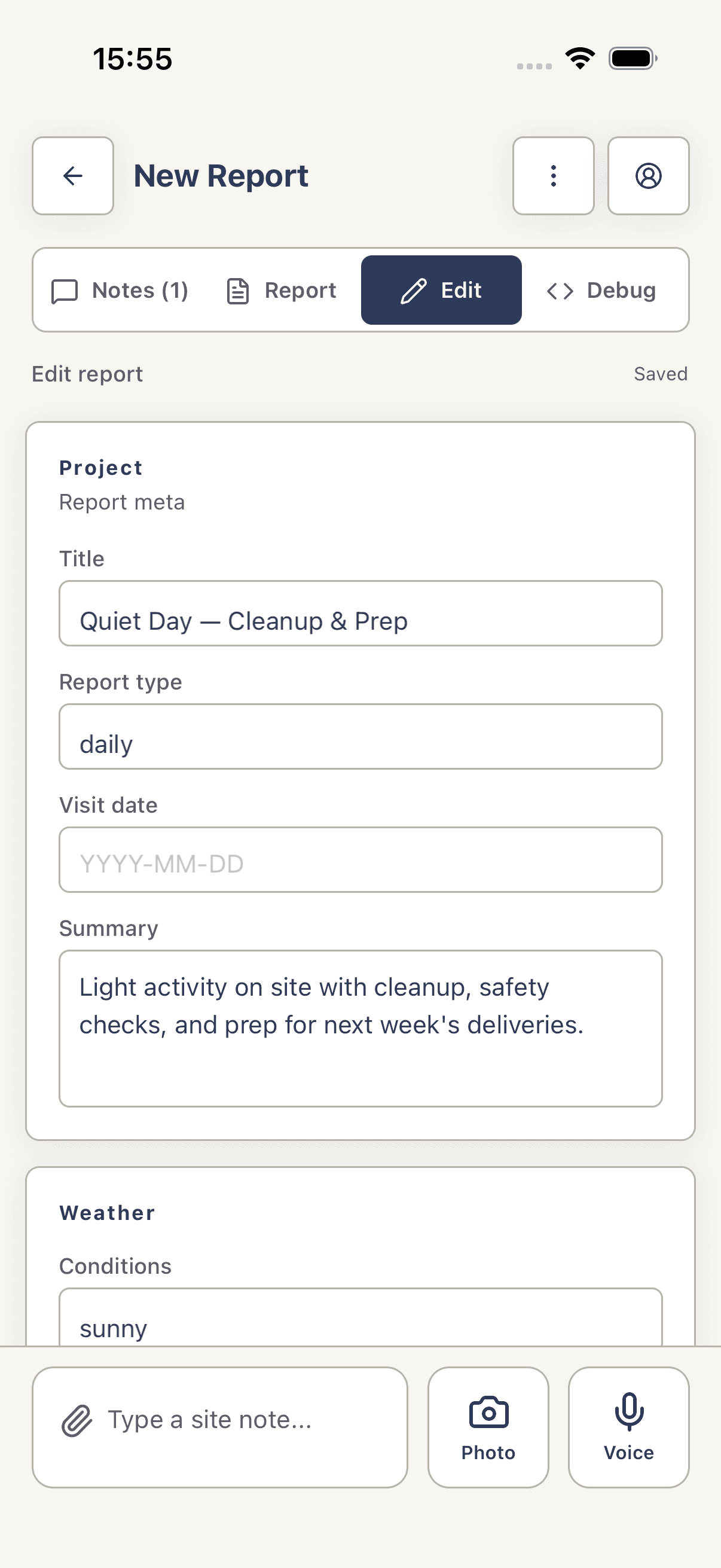 Edit a report manually